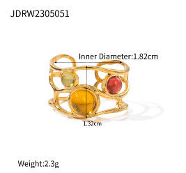 Vintage tiger eye stone statement stainless steel finger rings collection