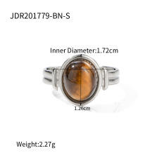 Vintage tiger eye stone statement stainless steel finger rings collection