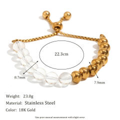 18KG clear acrylic bead stainless steel bead slide bracelet