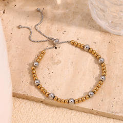18KG mix color stainless steel bead slide bracelet