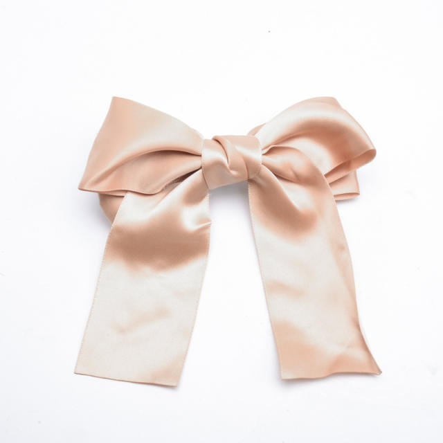 Korean fashion plain satin big bow french barrette hair clips