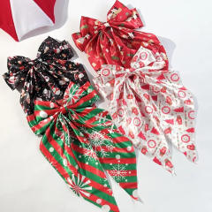 Christmas big bow party french barrette hair clips