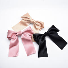 Korean fashion plain satin big bow french barrette hair clips