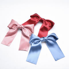 Korean fashion plain satin big bow french barrette hair clips
