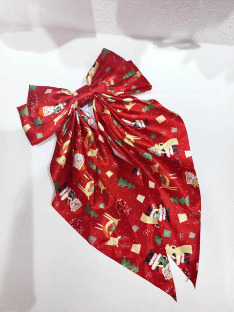 Christmas big bow party french barrette hair clips