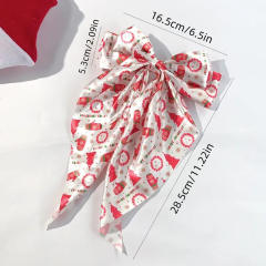 Christmas big bow party french barrette hair clips