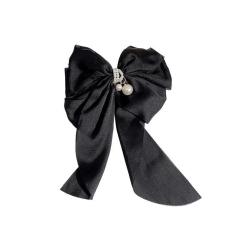 Pearl bead elegant bow french barrette hair clips