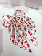 Christmas big bow party french barrette hair clips