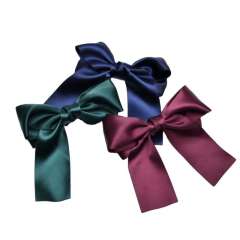 Korean fashion plain satin big bow french barrette hair clips