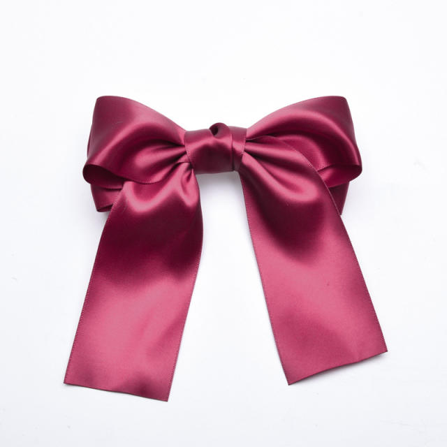 Korean fashion plain satin big bow french barrette hair clips