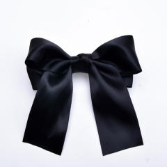 Korean fashion plain satin big bow french barrette hair clips