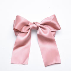 Korean fashion plain satin big bow french barrette hair clips