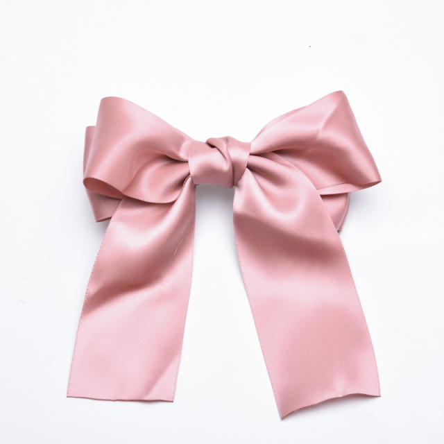 Korean fashion plain satin big bow french barrette hair clips