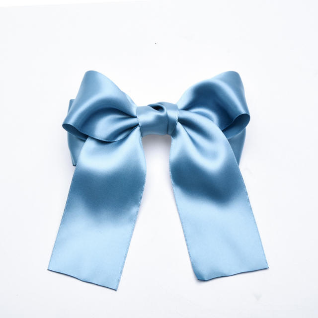 Korean fashion plain satin big bow french barrette hair clips