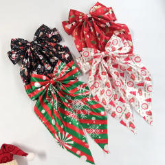 Christmas big bow party french barrette hair clips
