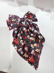 Christmas big bow party french barrette hair clips