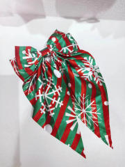 Christmas big bow party french barrette hair clips