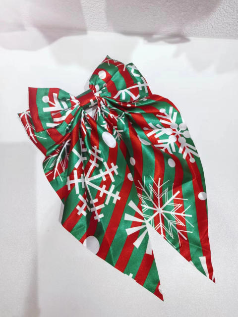 Christmas big bow party french barrette hair clips