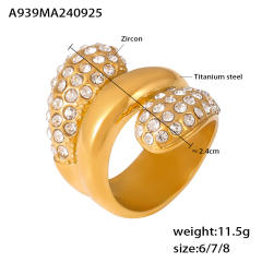 18KG chunky drop diamond stainless steel finger rings
