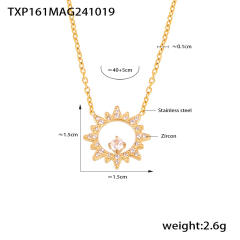 Super shiny diamond star stainless steel necklace bracelet set