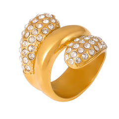 18KG chunky drop diamond stainless steel finger rings