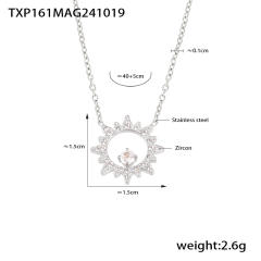 Super shiny diamond star stainless steel necklace bracelet set