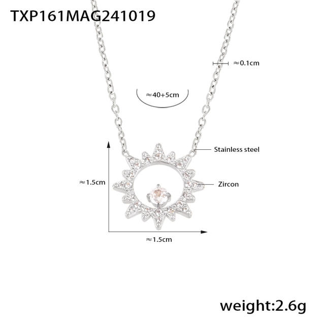 Super shiny diamond star stainless steel necklace bracelet set