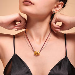 316L tennis chain stainless steel chain gold circle pendant stainless steel necklace