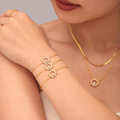 Super shiny diamond star stainless steel necklace bracelet set