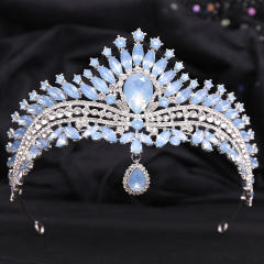 Delicate head drop colorful rhinestone luxury wedding hair crown