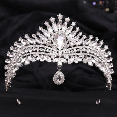 Delicate head drop colorful rhinestone luxury wedding hair crown