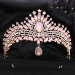 Delicate head drop colorful rhinestone luxury wedding hair crown