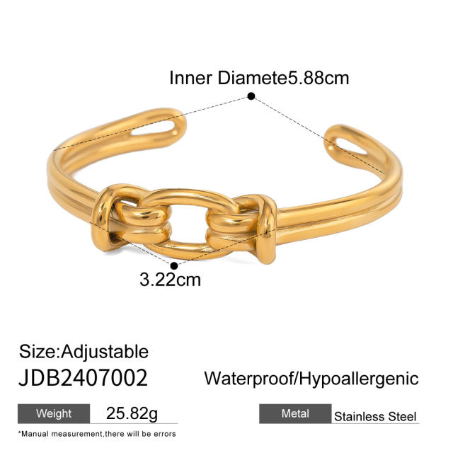 18KG chunky stainless steel bangle bracelet collection