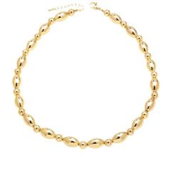 18K gold plated unique ball bead copper choker necklace bracelet set