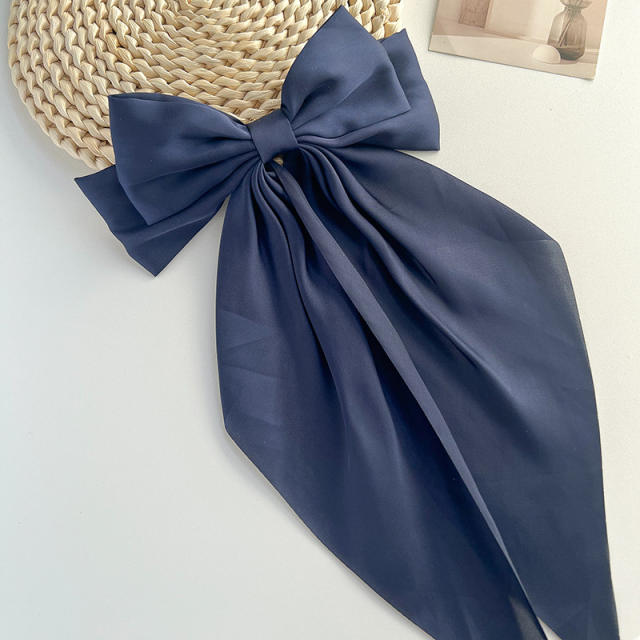 36cm plain color big bow french barrette hair clips french barrette hair clips