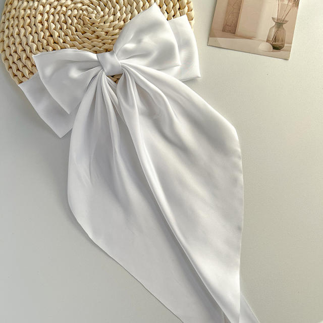 36cm plain color big bow french barrette hair clips french barrette hair clips