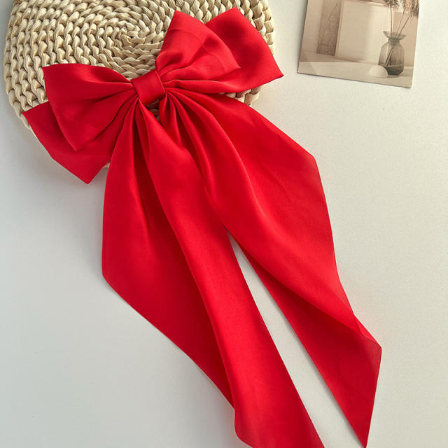 36cm plain color big bow french barrette hair clips french barrette hair clips