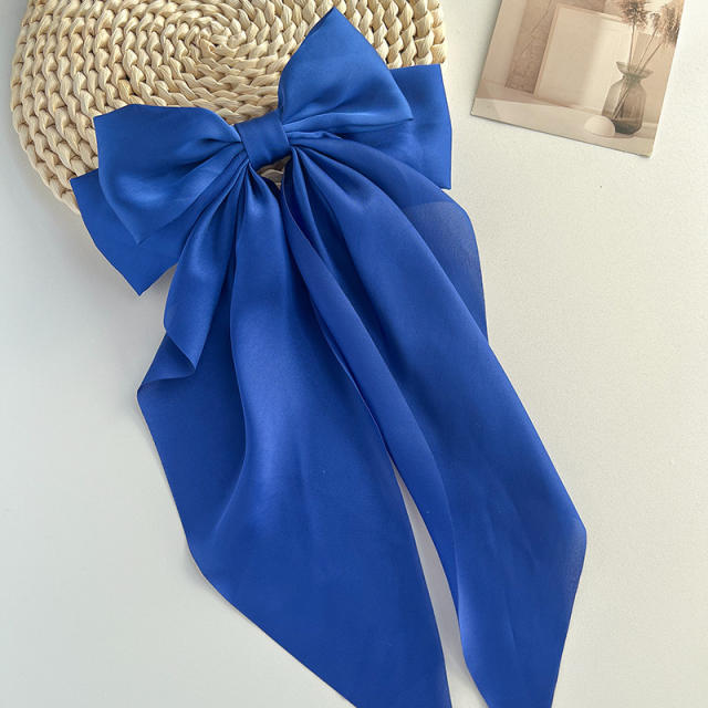 36cm plain color big bow french barrette hair clips french barrette hair clips