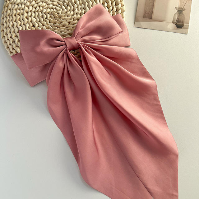 36cm plain color big bow french barrette hair clips french barrette hair clips