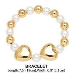 18K gold plated unique ball bead copper choker necklace bracelet set