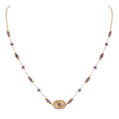 Boho hot sale colorful natural stone bead stainless steel necklace set