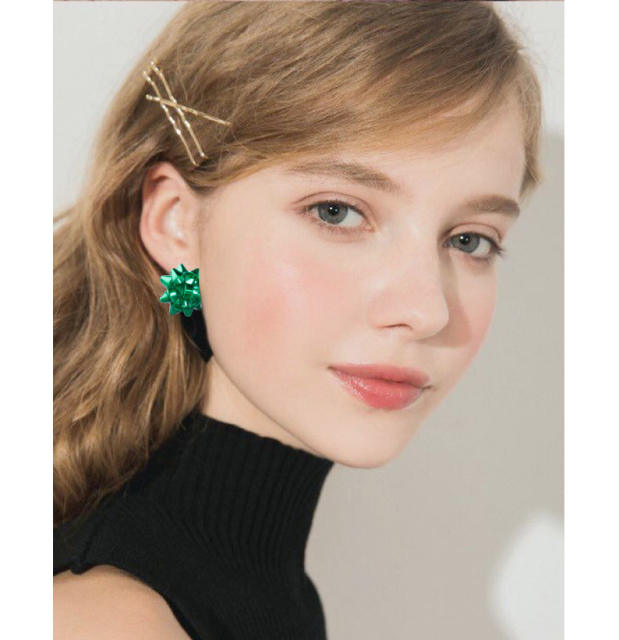 Creative christmas flower studs earrings