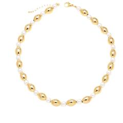 18K gold plated copper hollow out ball bead choker necklace bracelet set