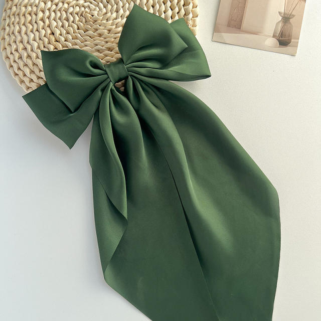 36cm plain color big bow french barrette hair clips french barrette hair clips