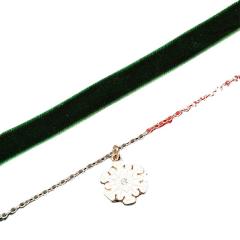 Chrismtas snowflake charm velvet choker necklace