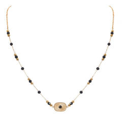 Boho hot sale colorful natural stone bead stainless steel necklace set
