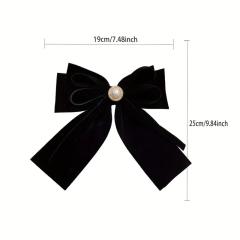 Elegant velvet bow christmas new year french barrette hair clips