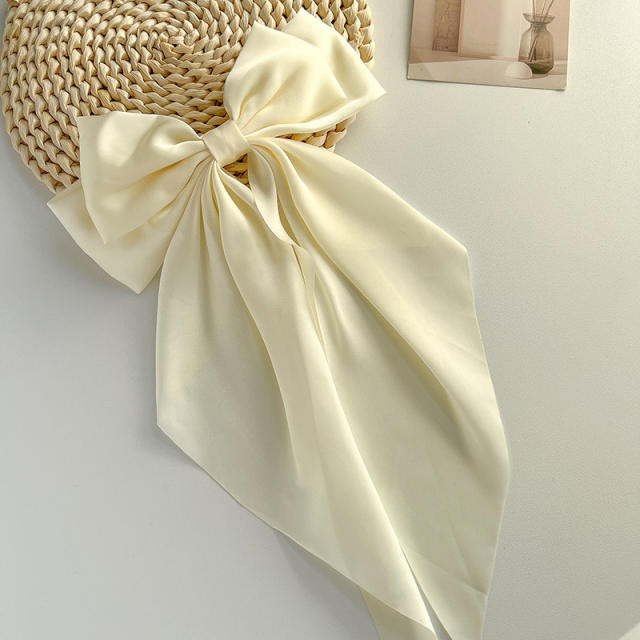 36cm plain color big bow french barrette hair clips french barrette hair clips