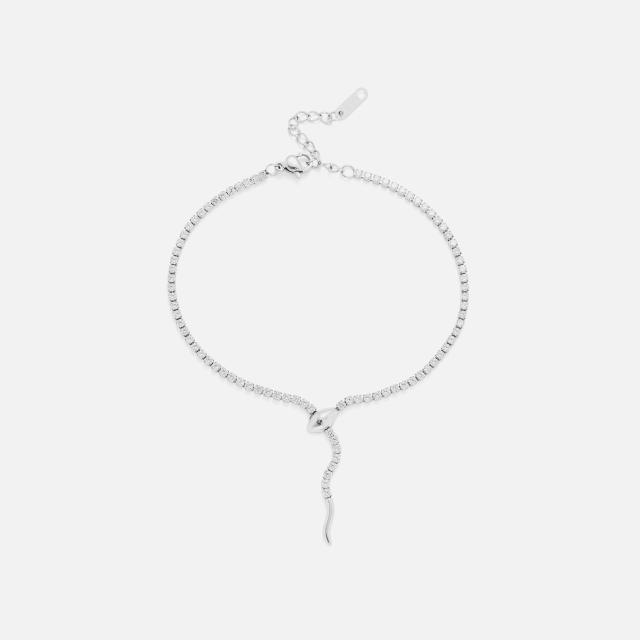 18KG vintage snake shape stainless steel anklet bracelet set