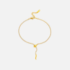 18KG vintage snake shape stainless steel anklet bracelet set